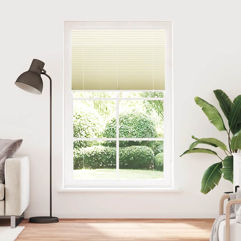 vidaXL Πλισέ Στόρι Κρεμ 115x200 εκ. Πλάτος Υφάσματος 114,4 εκ. Πολυεστέρας