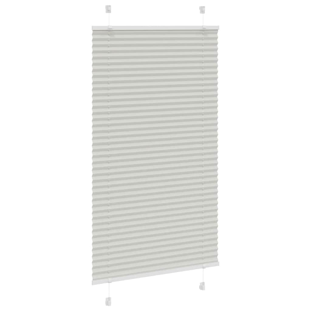 vidaXL Πλισέ περσίδα ανοιχτό γκρι 75x100 cm Πλάτος υφάσματος 74,4 cm