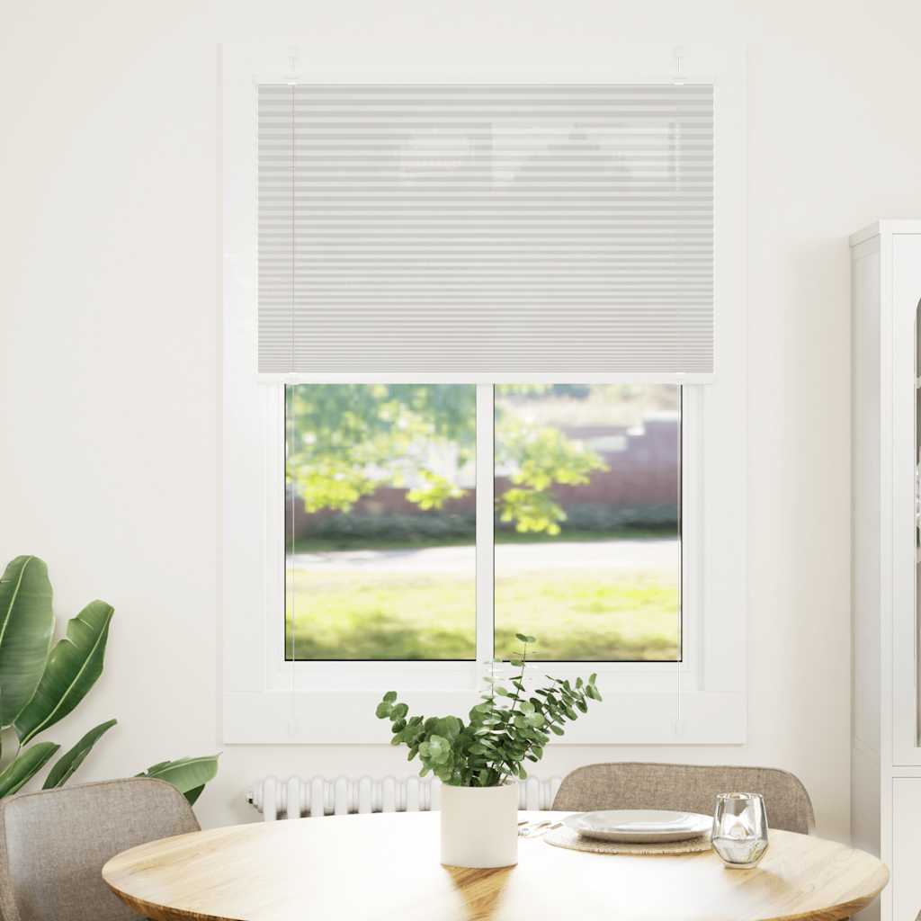 vidaXL Πλισέ περσίδα ανοιχτό γκρι 100x100 cm Πλάτος υφάσματος 99,4 cm