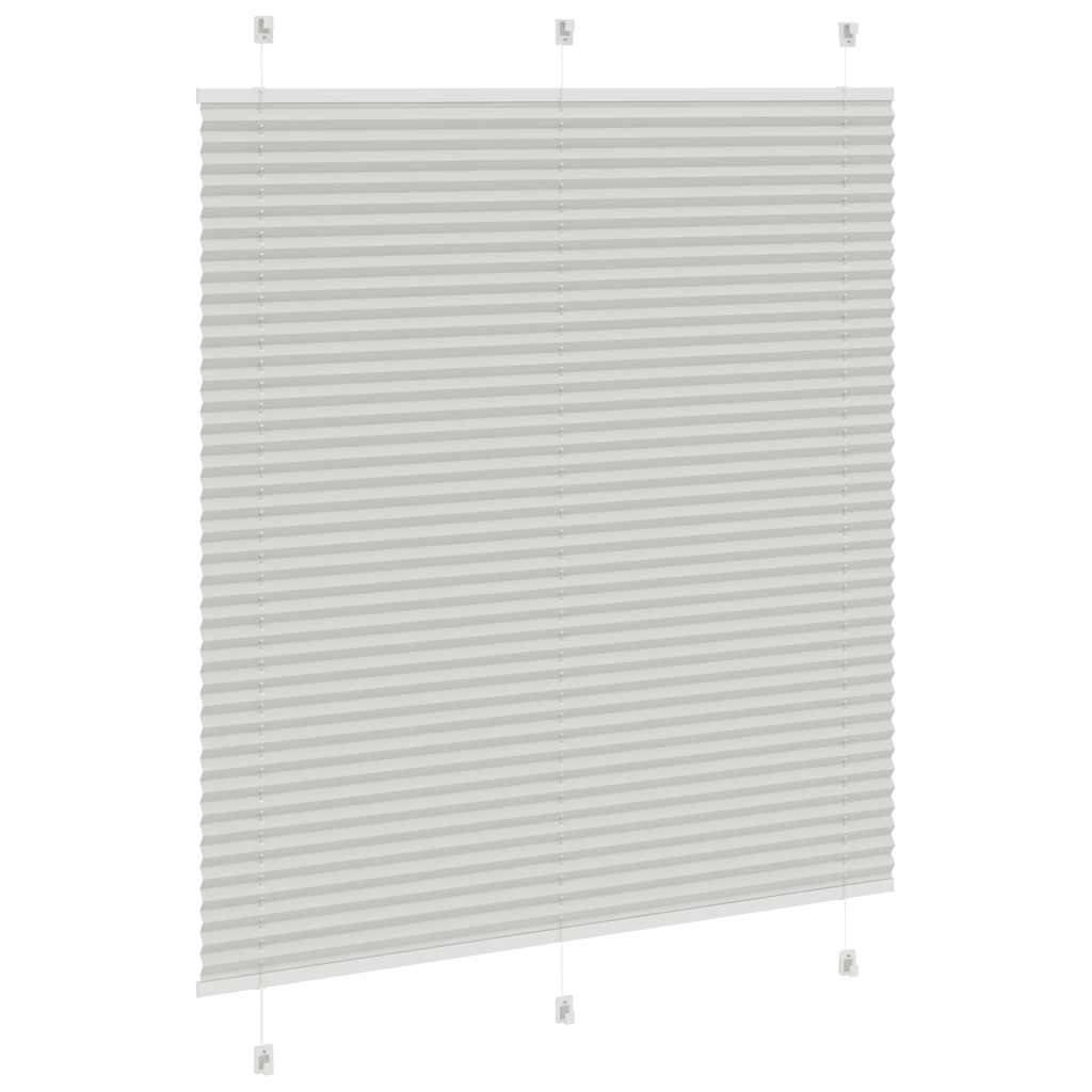 vidaXL Πλισέ περσίδα ανοιχτό γκρι 115x100 cm Πλάτος υφάσματος 114,4 cm