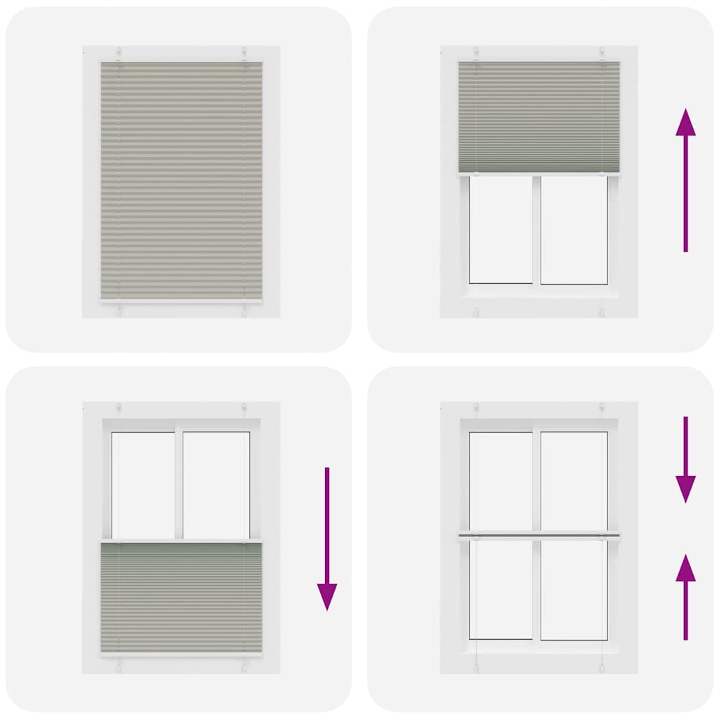 vidaXL Πλισέ περσίδα ανοιχτό γκρι 90x150 cm Πλάτος υφάσματος 89,4 cm