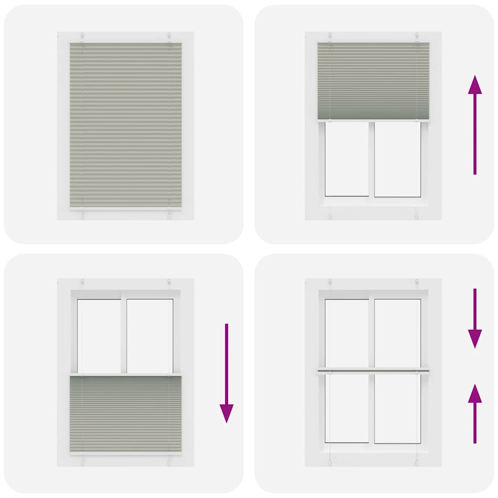 vidaXL Πλισέ περσίδα ανοιχτό γκρι 95x150 cm Πλάτος υφάσματος 94,4 cm