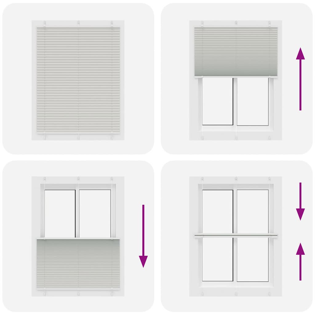 vidaXL Πλισέ περσίδα ανοιχτό γκρι 105x150 cm Πλάτος υφάσματος 104,4 cm
