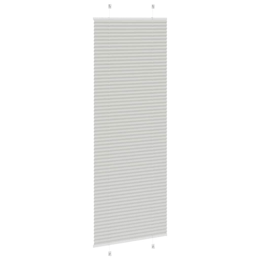 vidaXL Πλισέ περσίδα ανοιχτό γκρι 75x200 cm Πλάτος υφάσματος 74,4 cm