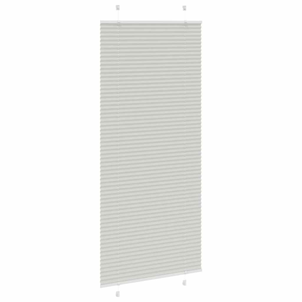 vidaXL Πλισέ περσίδα ανοιχτό γκρι 90x200 cm Πλάτος υφάσματος 89,4 cm