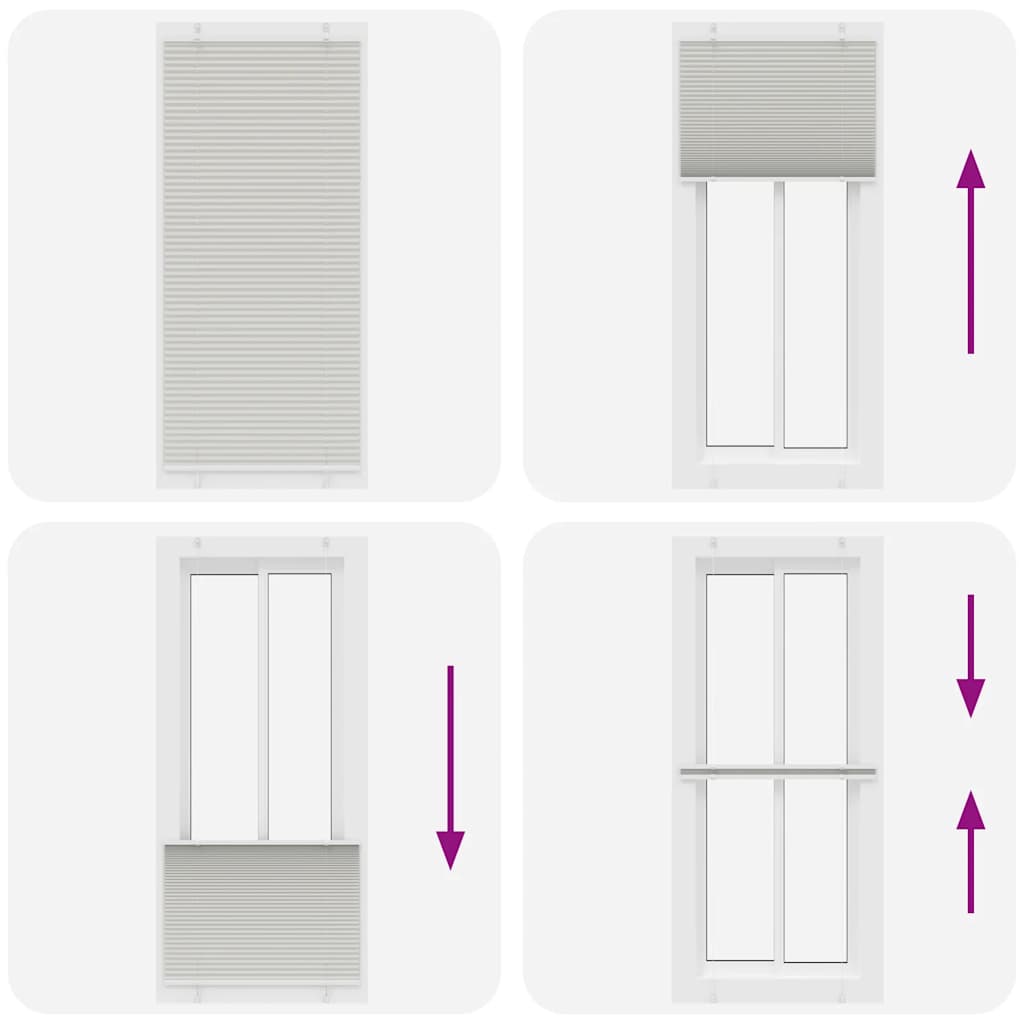 vidaXL Πλισέ περσίδα ανοιχτό γκρι 100x200 cm Πλάτος υφάσματος 99,4 cm