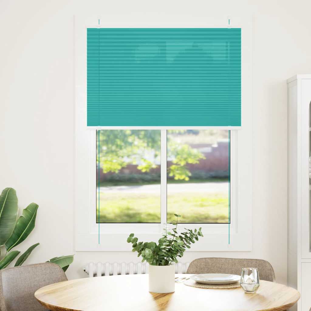 vidaXL Πλισέ περσίδα πετρόλ πράσινο 100x150 cm Πλάτος υφάσματος 99,4cm