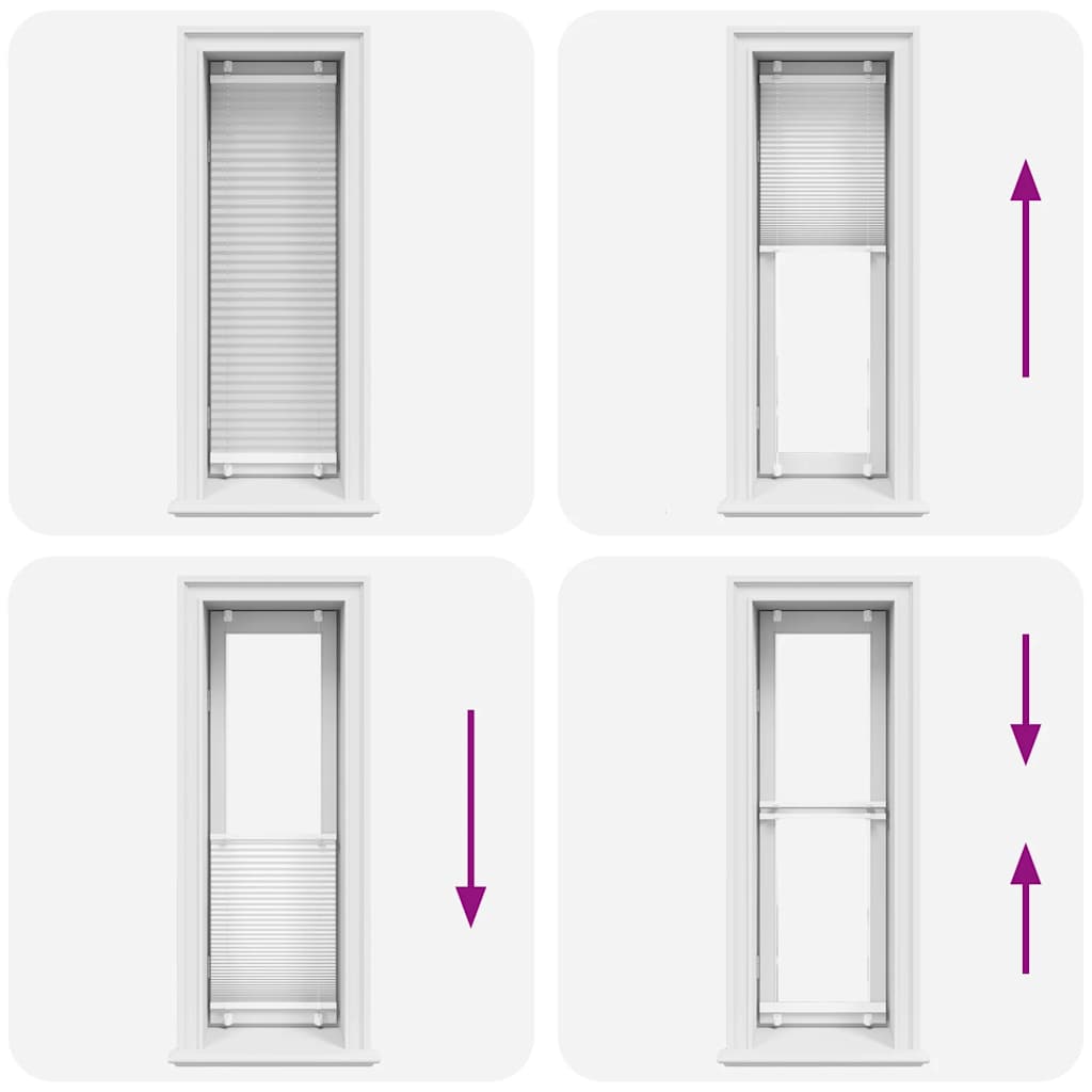 vidaXL Πλισέ περσίδα Λευκό 45x100 cm Πλάτος υφάσματος 44,4 cm