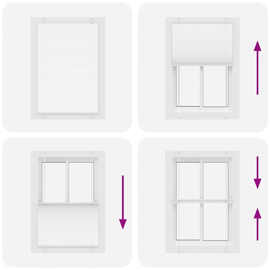 vidaXL Πλισέ περσίδα Λευκό 85x100 cm Πλάτος υφάσματος 84,4 cm