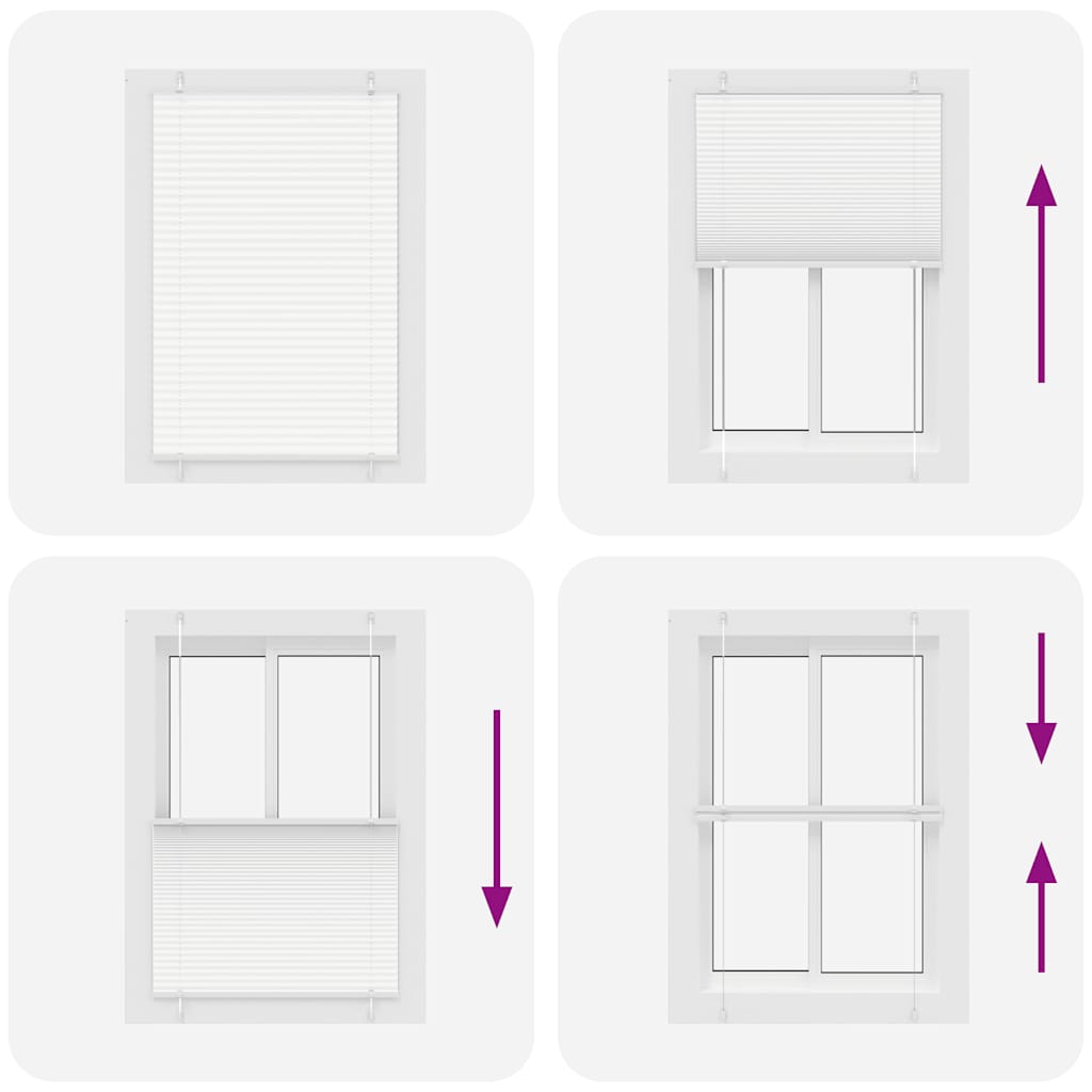 vidaXL Πλισέ περσίδα Λευκό 95x100 cm Πλάτος υφάσματος 94,4 cm