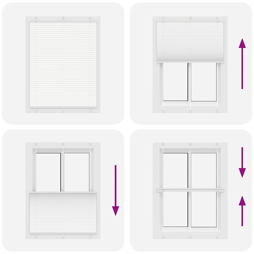 vidaXL Πλισέ περσίδα Λευκό 105x100 cm Πλάτος υφάσματος 104,4 cm