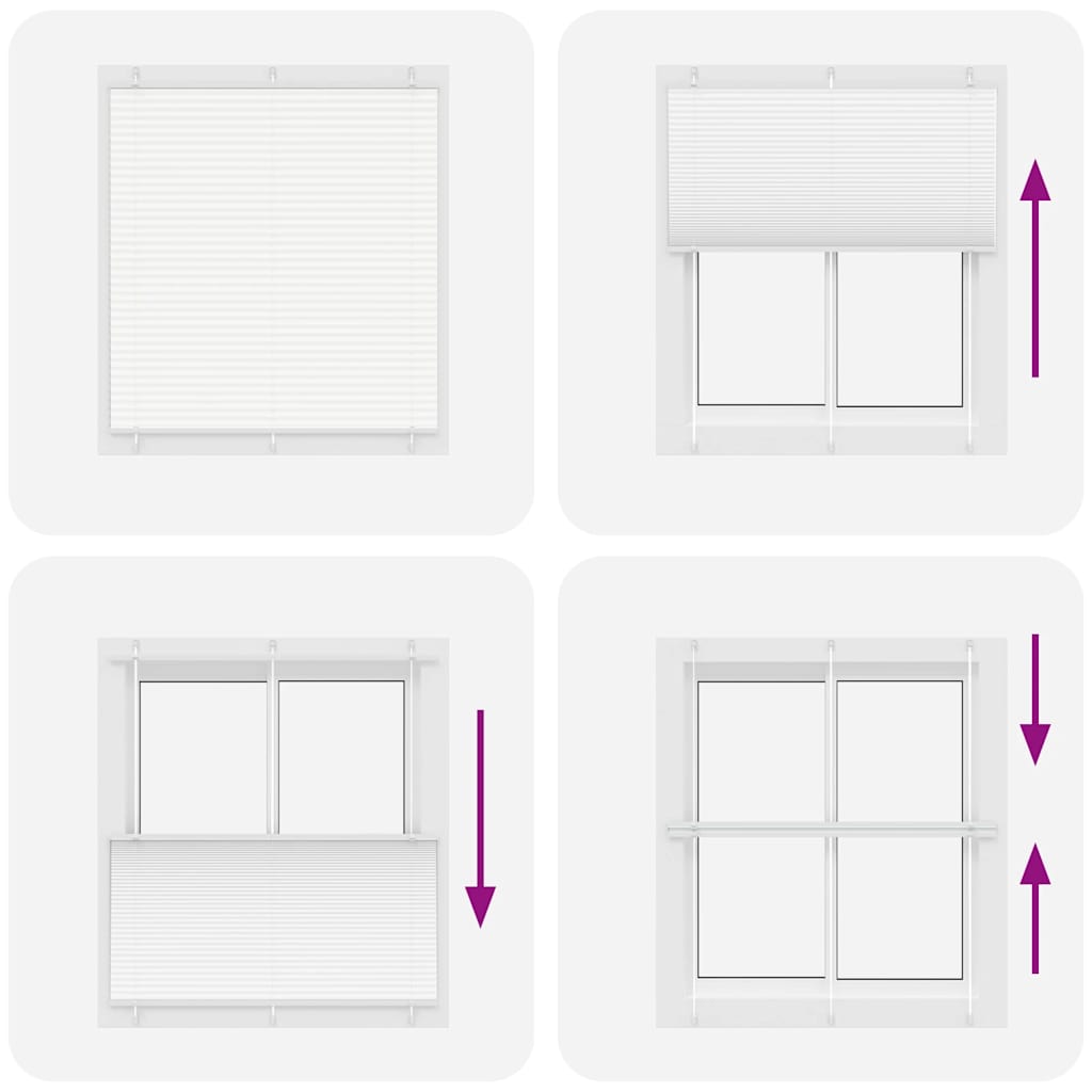 vidaXL Πλισέ περσίδα Λευκό 120x100 cm Πλάτος υφάσματος 119,4 cm