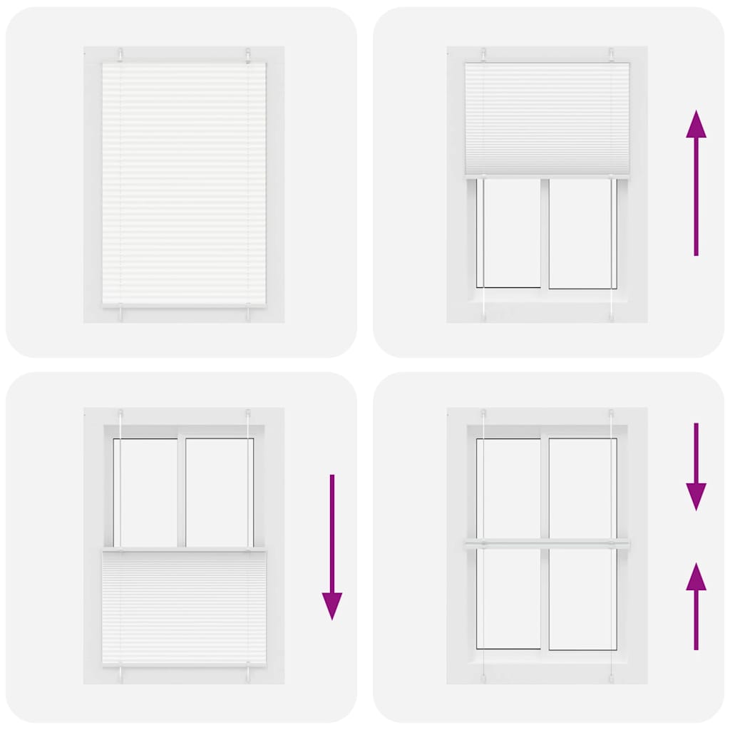 vidaXL Πλισέ περσίδα Λευκό 90x150 cm Πλάτος υφάσματος 89,4 cm