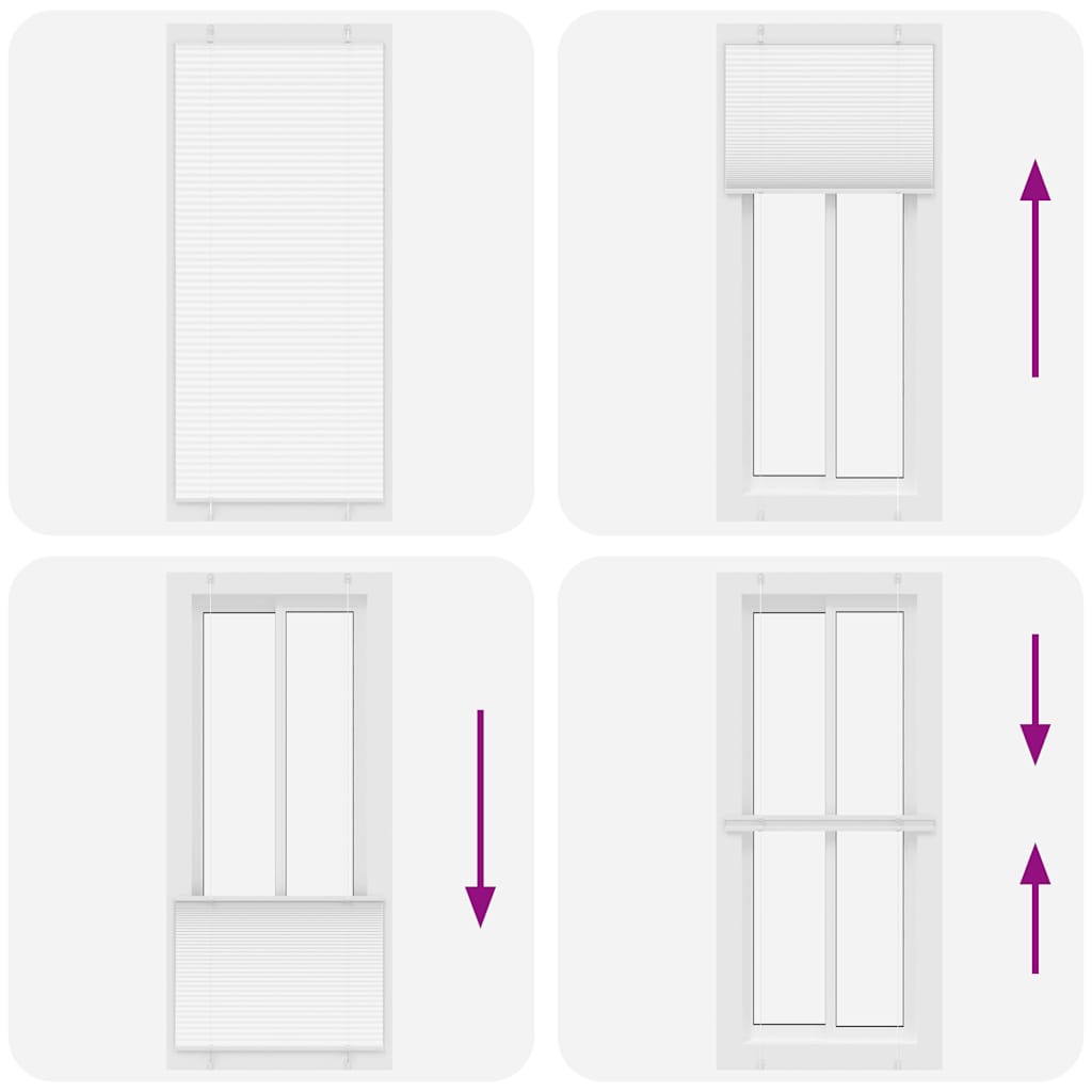 vidaXL Πλισέ περσίδα Λευκό 85x200 cm Πλάτος υφάσματος 84,4 cm