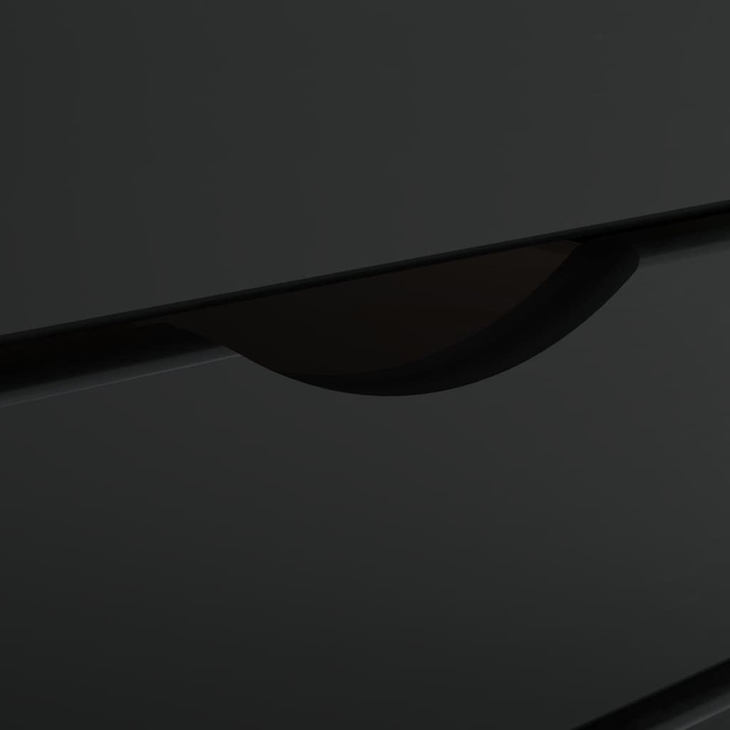 vidaXL Τροχήλατο ντουλάπι με γραφείο "MOSS" Μαύρο μασίφ ξύλο πεύκο