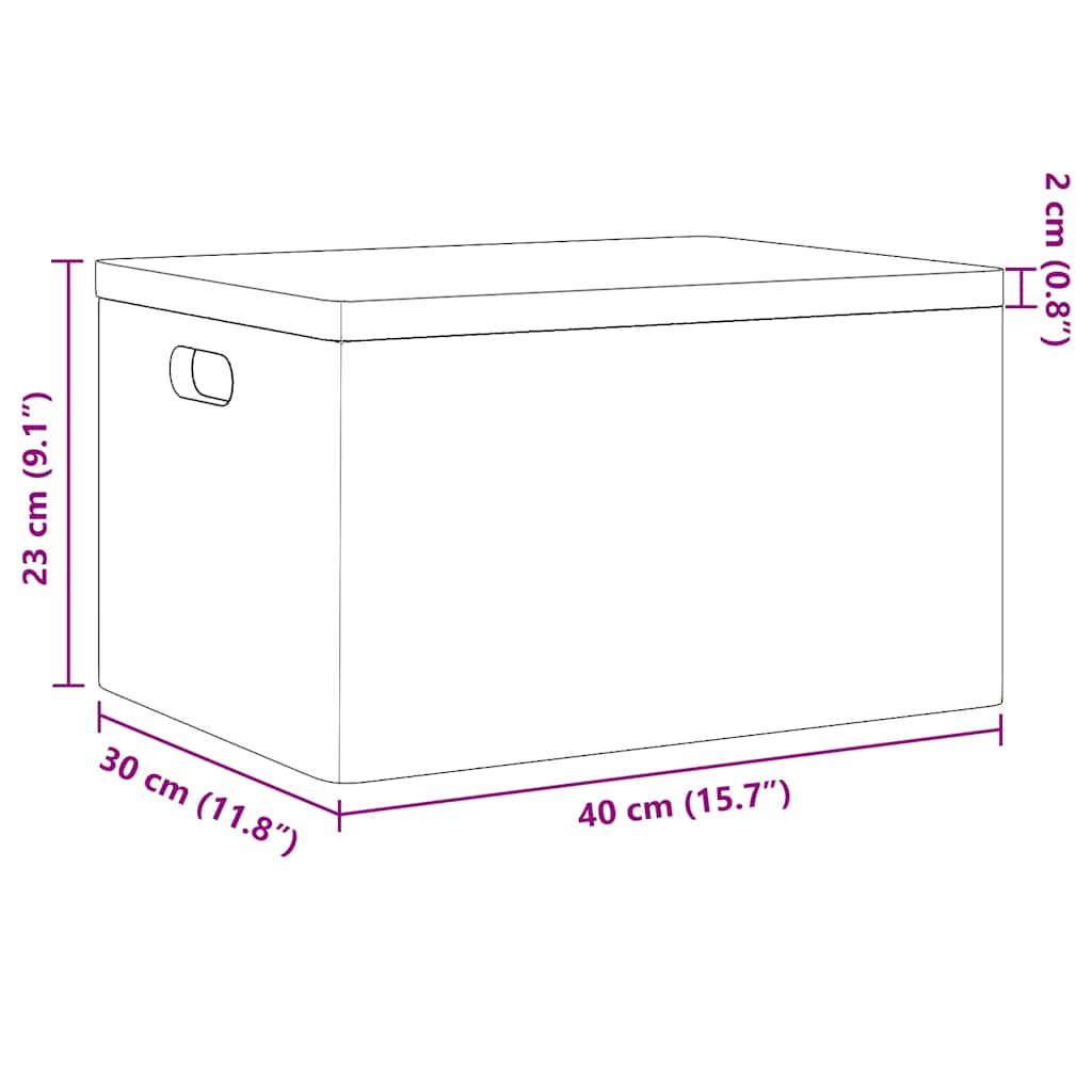 vidaXL Ξύλινο κουτί με καπάκι και λαβές Μαύρο 40x30x23cm