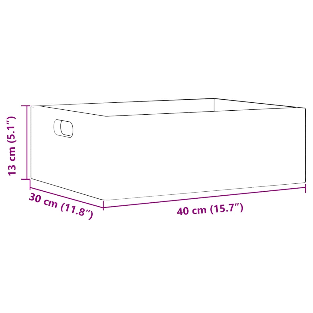 vidaXL Ξύλινο κουτί με λαβές Μαύρο 40x30x13 cm από μασίφ ξύλο πεύκο