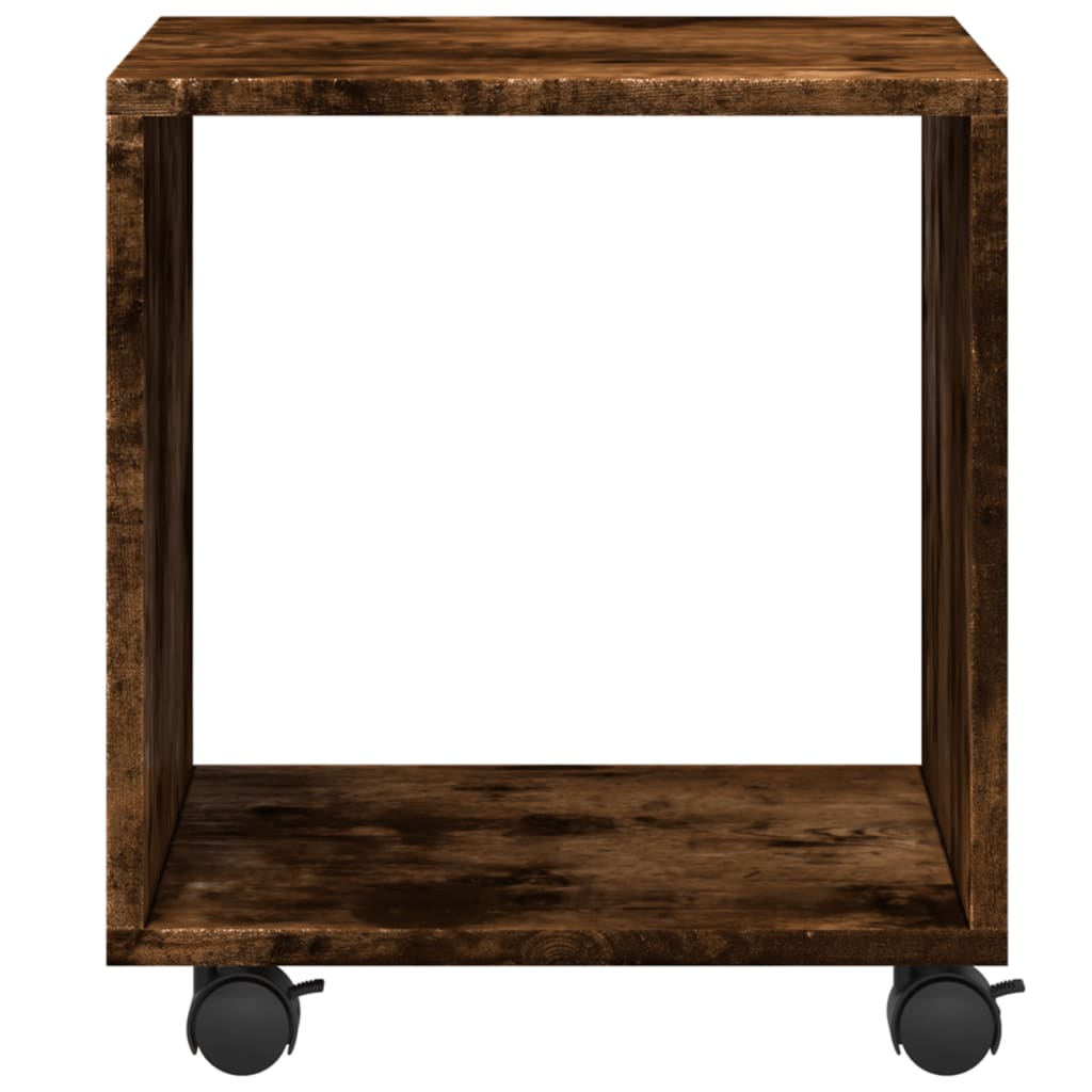 vidaXL Ντουλάπι Με Ροδάκια Καπνιστή Δρυς 37x33x42,5 εκ. Επεξ. Ξύλο