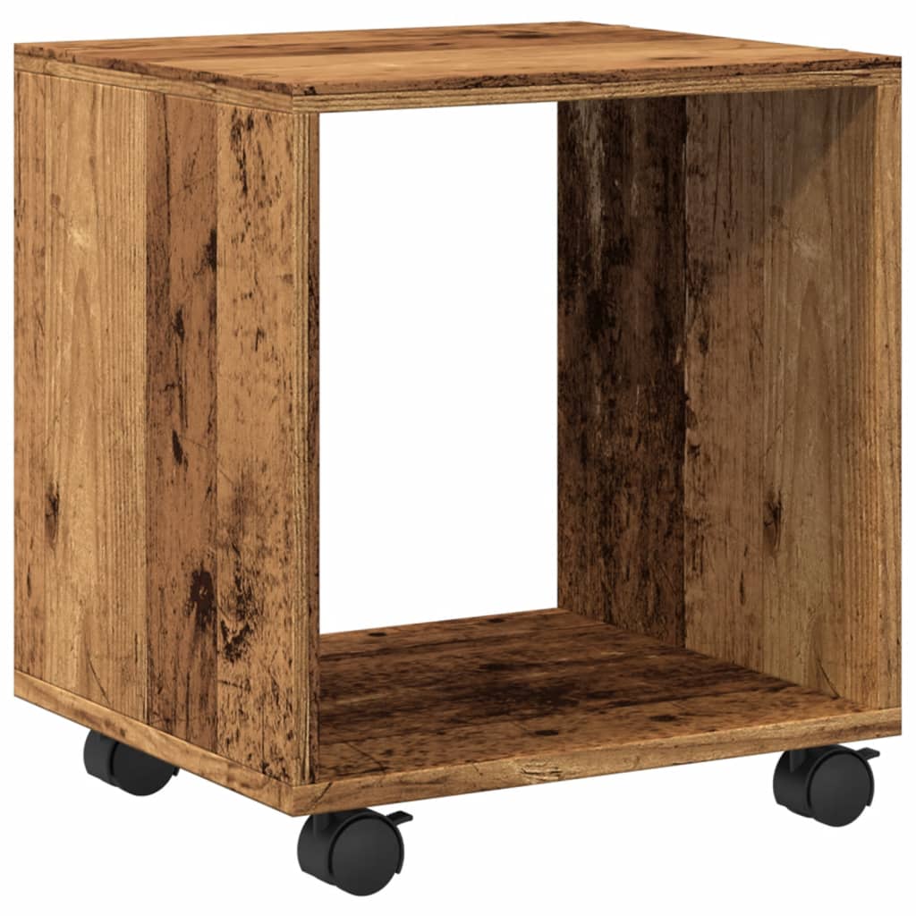 vidaXL Ντουλάπι Τροχήλατο Όψη Παλαιού Ξύλου 37x33x42,5 εκ. Επεξ. Ξύλο