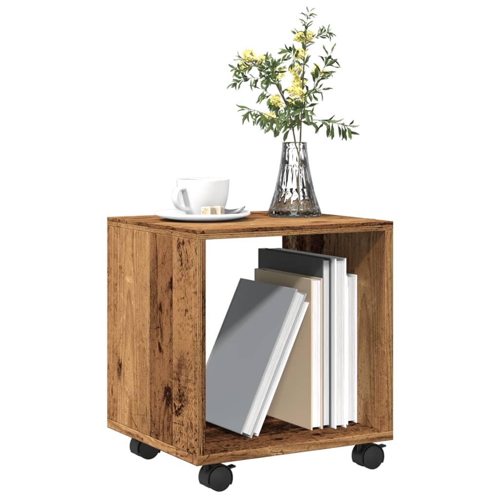 vidaXL Ντουλάπι Τροχήλατο Όψη Παλαιού Ξύλου 37x33x42,5 εκ. Επεξ. Ξύλο