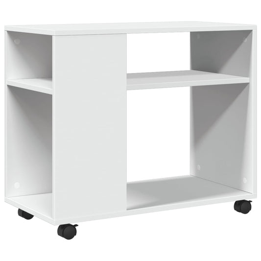 vidaXL Βοηθητικό Τραπέζι με Ρόδες Λευκό 70x35x60 εκ. Επεξεργ. Ξύλο