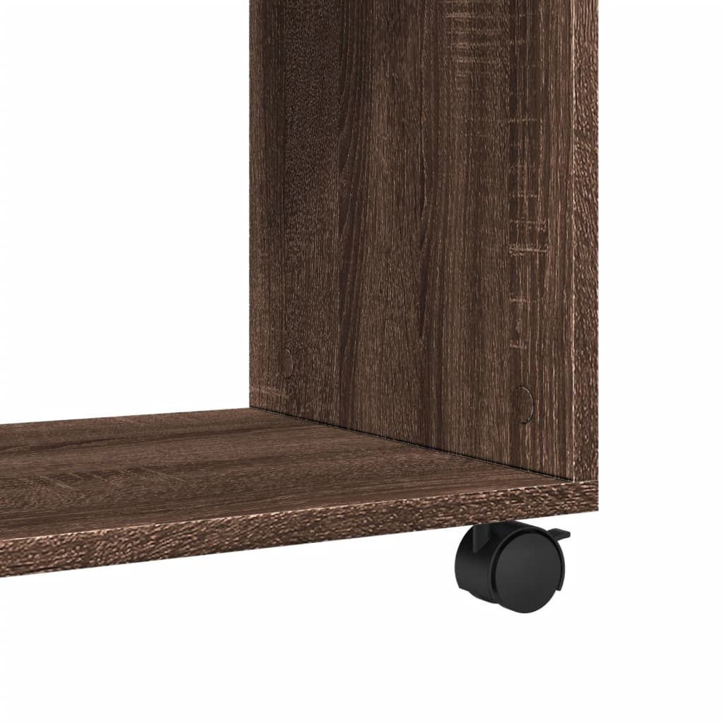 vidaXL Βοηθητικό Τραπέζι με Ρόδες Καφέ Δρυς 70x35x60 εκ. Επεξ. Ξύλο