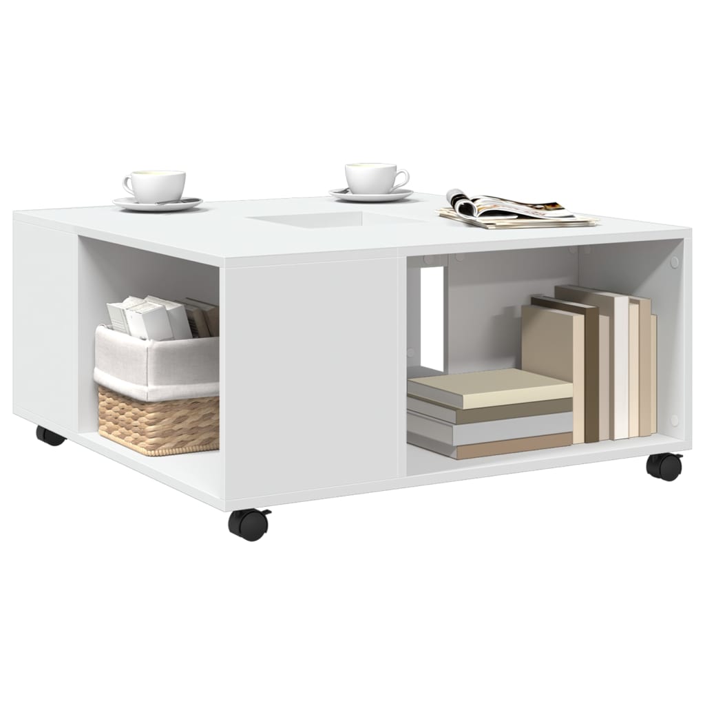 vidaXL Τραπεζάκι Σαλονιού Λευκό 80x80x40 εκ. από Επεξεργασμένο Ξύλο