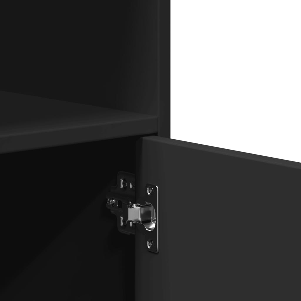 vidaXL Ντουλάπι Τροχήλατο Μαύρο 55x40x91 εκ. από Επεξ. Ξύλο