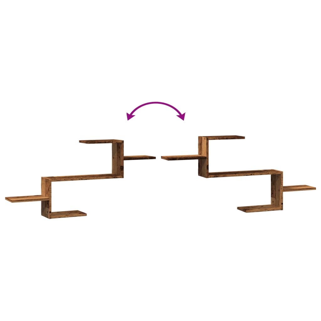 vidaXL Ραφιέρα Τοίχου Όψη Παλαιού Ξύλου 104x15x49 εκ. από Επεξ. Ξύλο