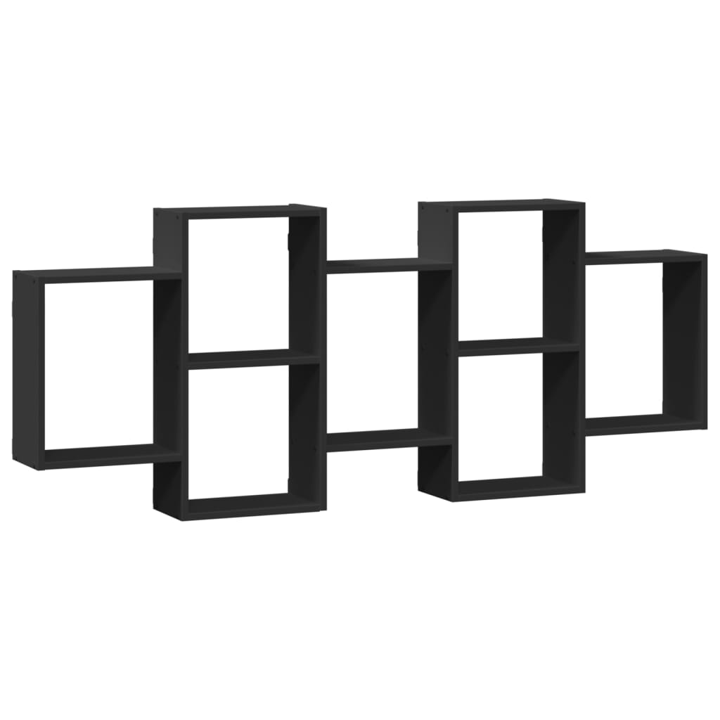 vidaXL Ραφιέρα Τοίχου Μαύρο 159x18x65 εκ. από Επεξεργασμένο Ξύλο