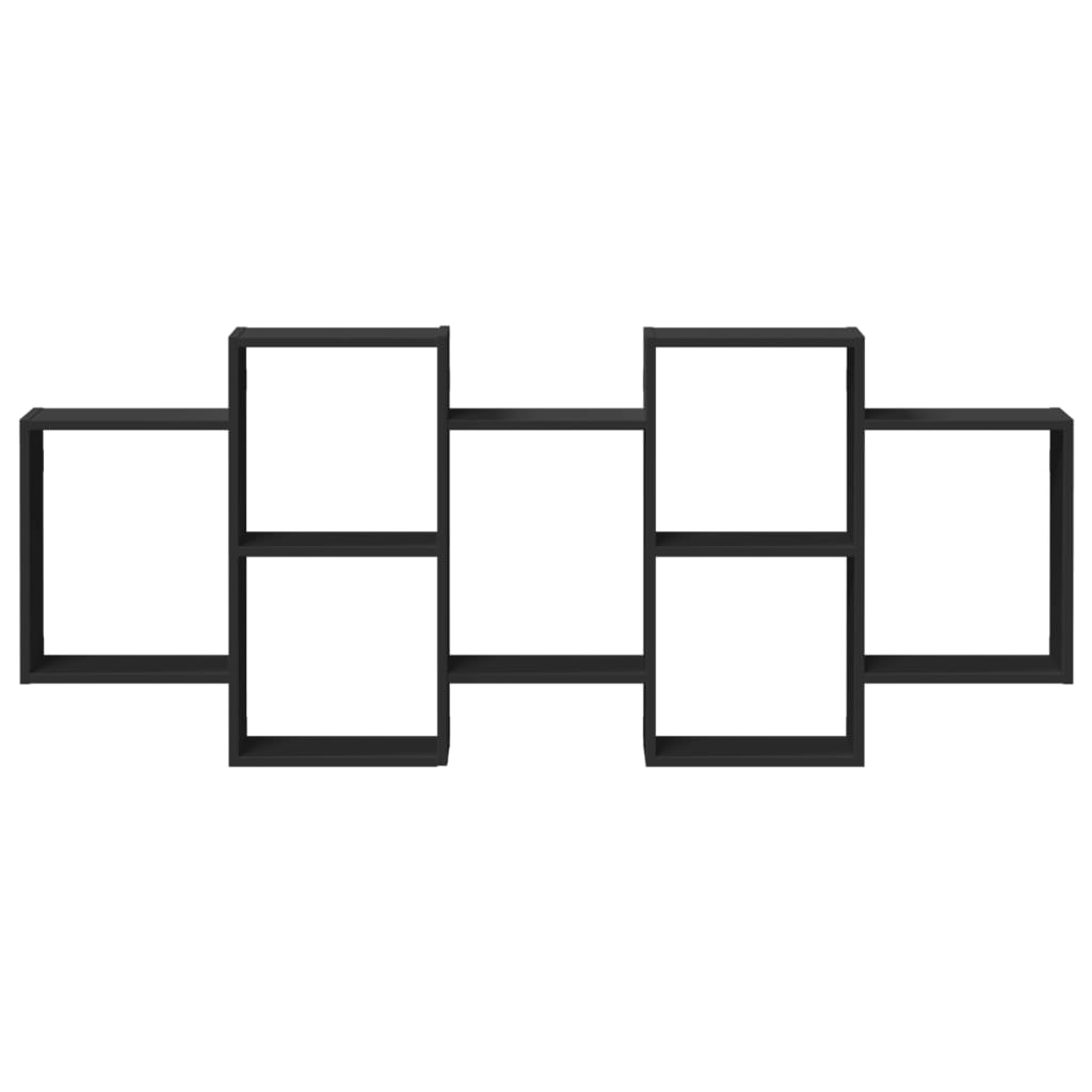 vidaXL Ραφιέρα Τοίχου Μαύρο 159x18x65 εκ. από Επεξεργασμένο Ξύλο