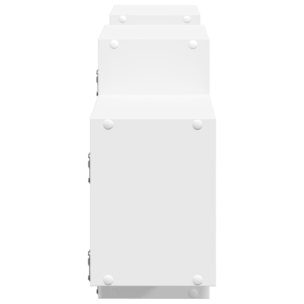 vidaXL Ραφιέρα Τοίχου Λευκό 129x18x42 εκ. από Επεξεργασμένο Ξύλο