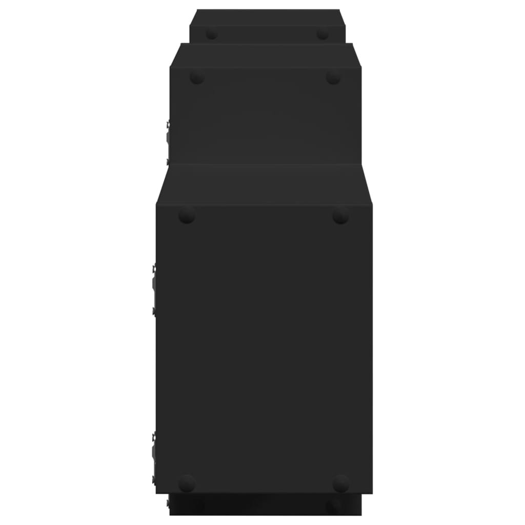 vidaXL Ραφιέρα Τοίχου Μαύρο 129x18x42 εκ. από Επεξεργασμένο Ξύλο