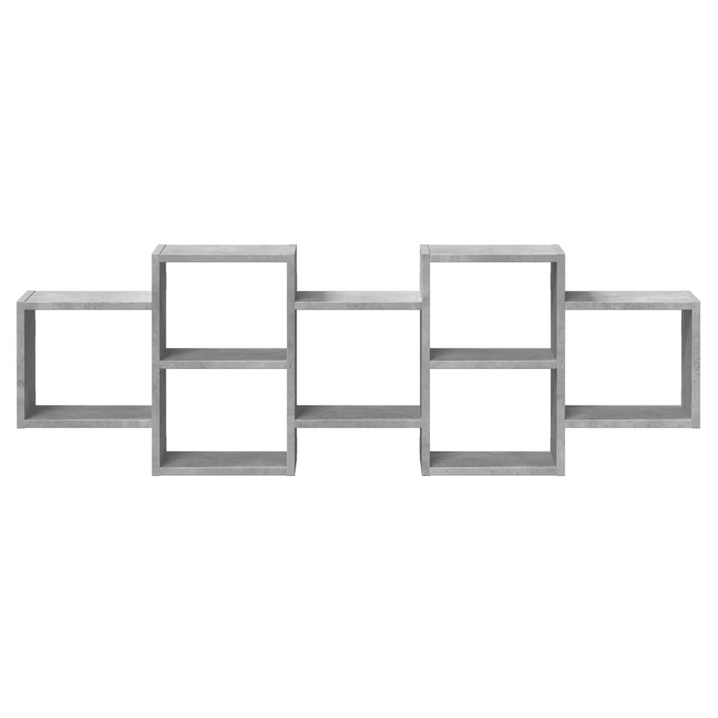 vidaXL Ραφιέρα Τοίχου Γκρι Σκυροδέματος 129x18x42 εκ. από Επεξ. Ξύλο