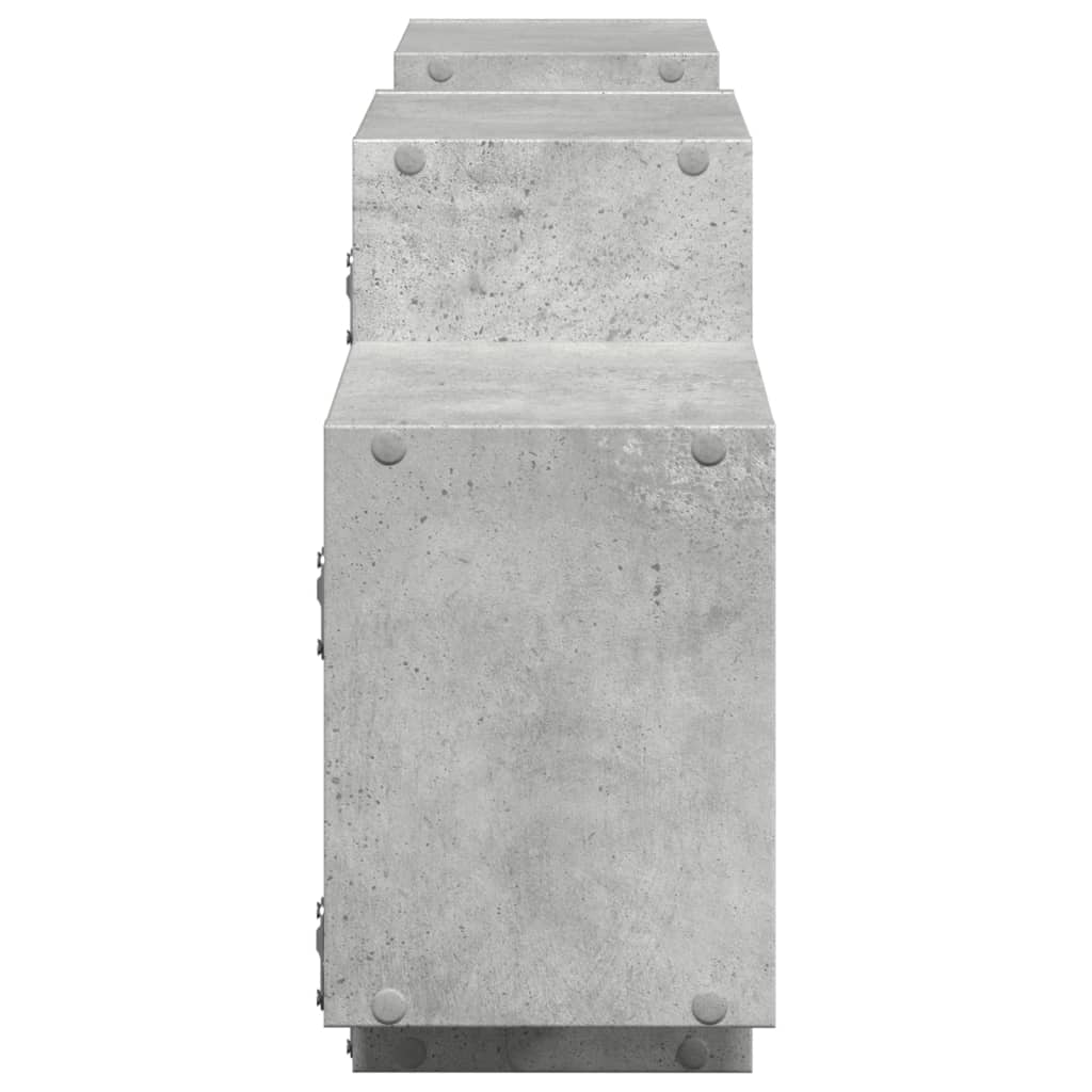 vidaXL Ραφιέρα Τοίχου Γκρι Σκυροδέματος 129x18x42 εκ. από Επεξ. Ξύλο