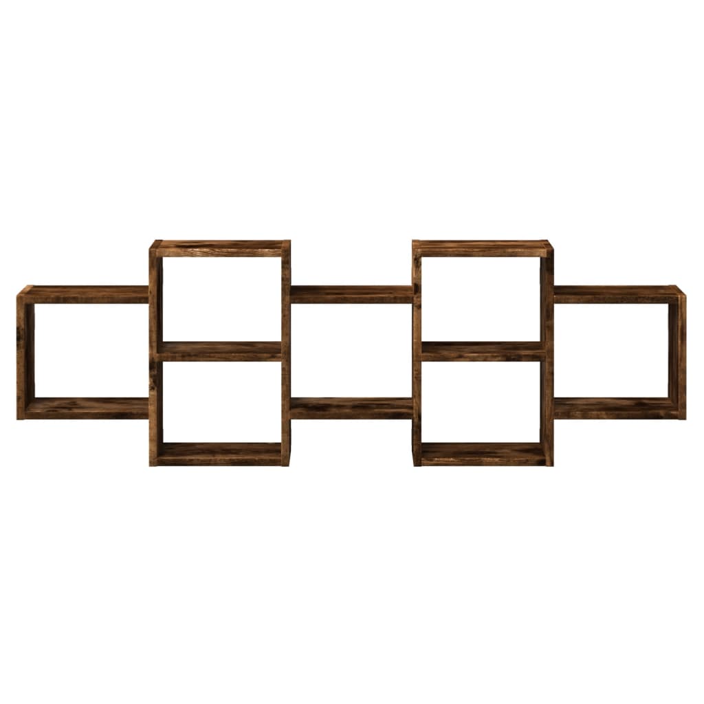 vidaXL Ραφιέρα Τοίχου Καπνιστή Δρυς 129x18x42 εκ. Επεξεργασμένο Ξύλο