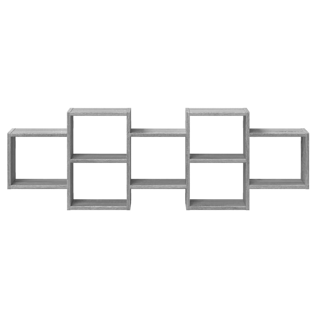 vidaXL Ραφιέρα Τοίχου Γκρι Sonoma 129x18x42 εκ. Επεξεργασμένο Ξύλο