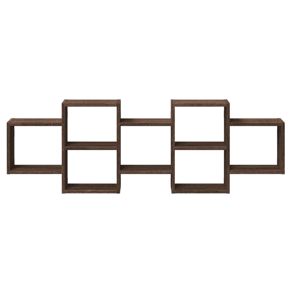 vidaXL Ραφιέρα Τοίχου Καφέ Δρυς 129x18x42 εκ. από Επεξεργασμένο Ξύλο