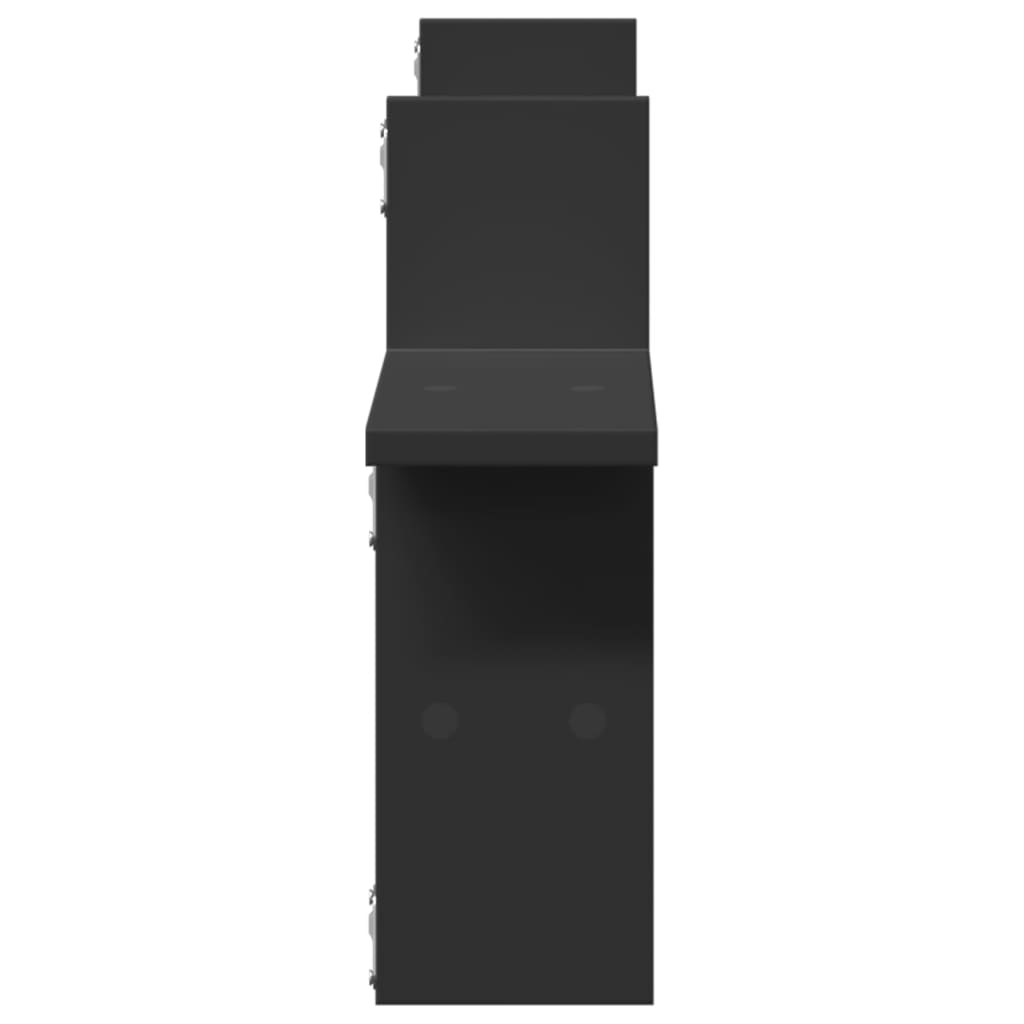 vidaXL Ραφιέρες Τοίχου 2 τεμ. Μαύρες 38x12x38 εκ. από Επεξ. Ξύλο