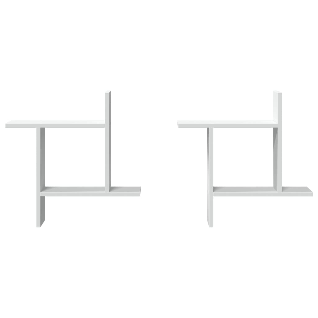 vidaXL Ραφιέρες Τοίχου 2 τεμ. Λευκές 50x12x50 εκ. από Επεξ. Ξύλο