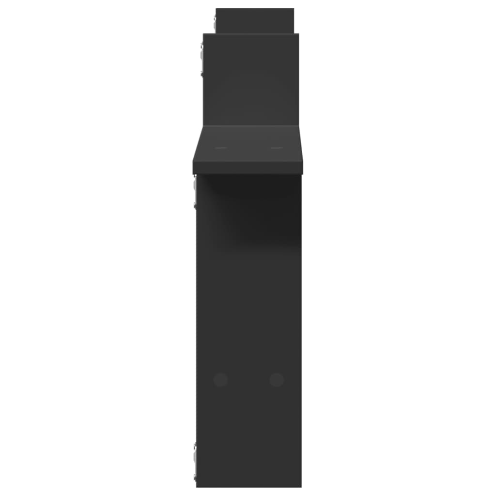 vidaXL Ραφιέρες Τοίχου 2 τεμ. Μαύρες 50x12x50 εκ. από Επεξ. Ξύλο