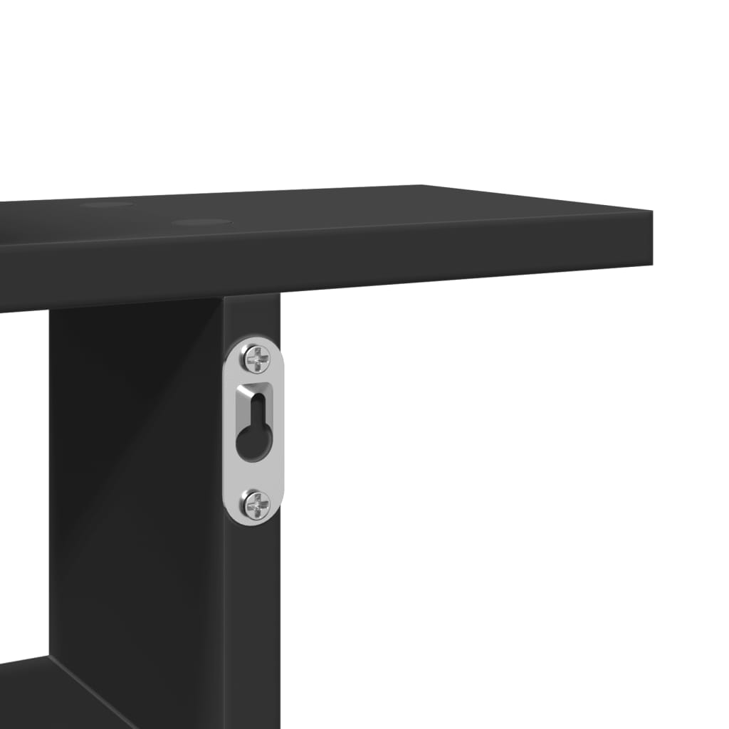 vidaXL Ραφιέρες Τοίχου 2 τεμ. Μαύρες 50x12x50 εκ. από Επεξ. Ξύλο