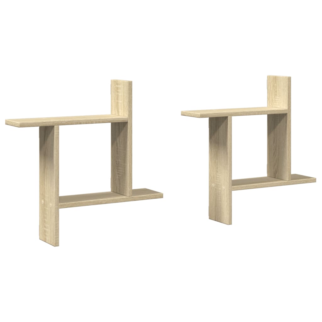 vidaXL Ραφιέρες Τοίχου 2 τεμ. Sonoma Δρυς 50x12x50 εκ. από Επεξ. Ξύλο