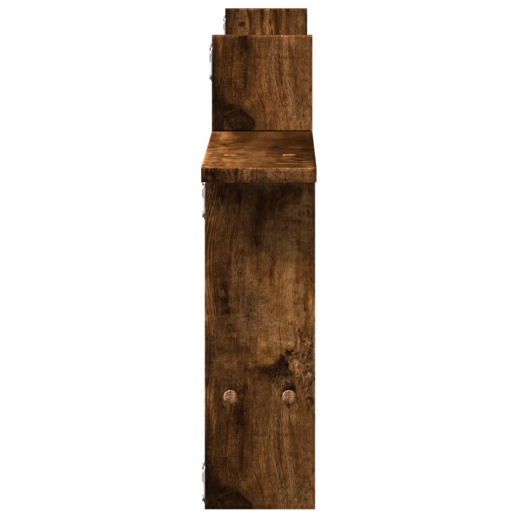 vidaXL Ραφιέρες Τοίχου 2 τεμ. Καπνιστή Δρυς 50x12x50 εκ. Επεξεργ. Ξύλο