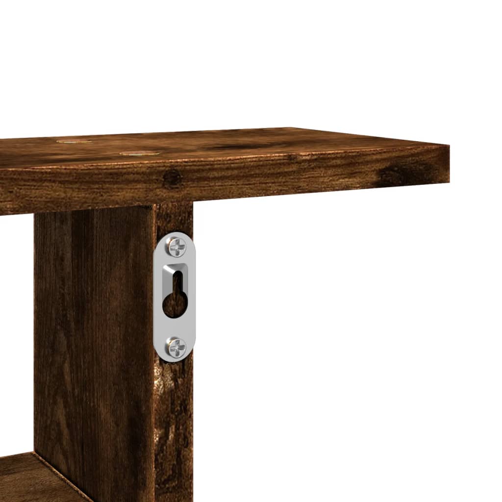 vidaXL Ραφιέρες Τοίχου 2 τεμ. Καπνιστή Δρυς 50x12x50 εκ. Επεξεργ. Ξύλο