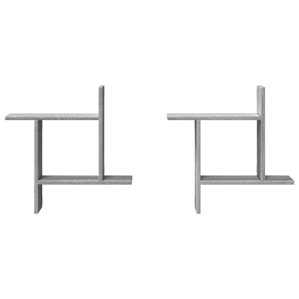 vidaXL Ραφιέρες Τοίχου 2 τεμ. Γκρι Sonoma 50x12x50 εκ. Επεξ. Ξύλο