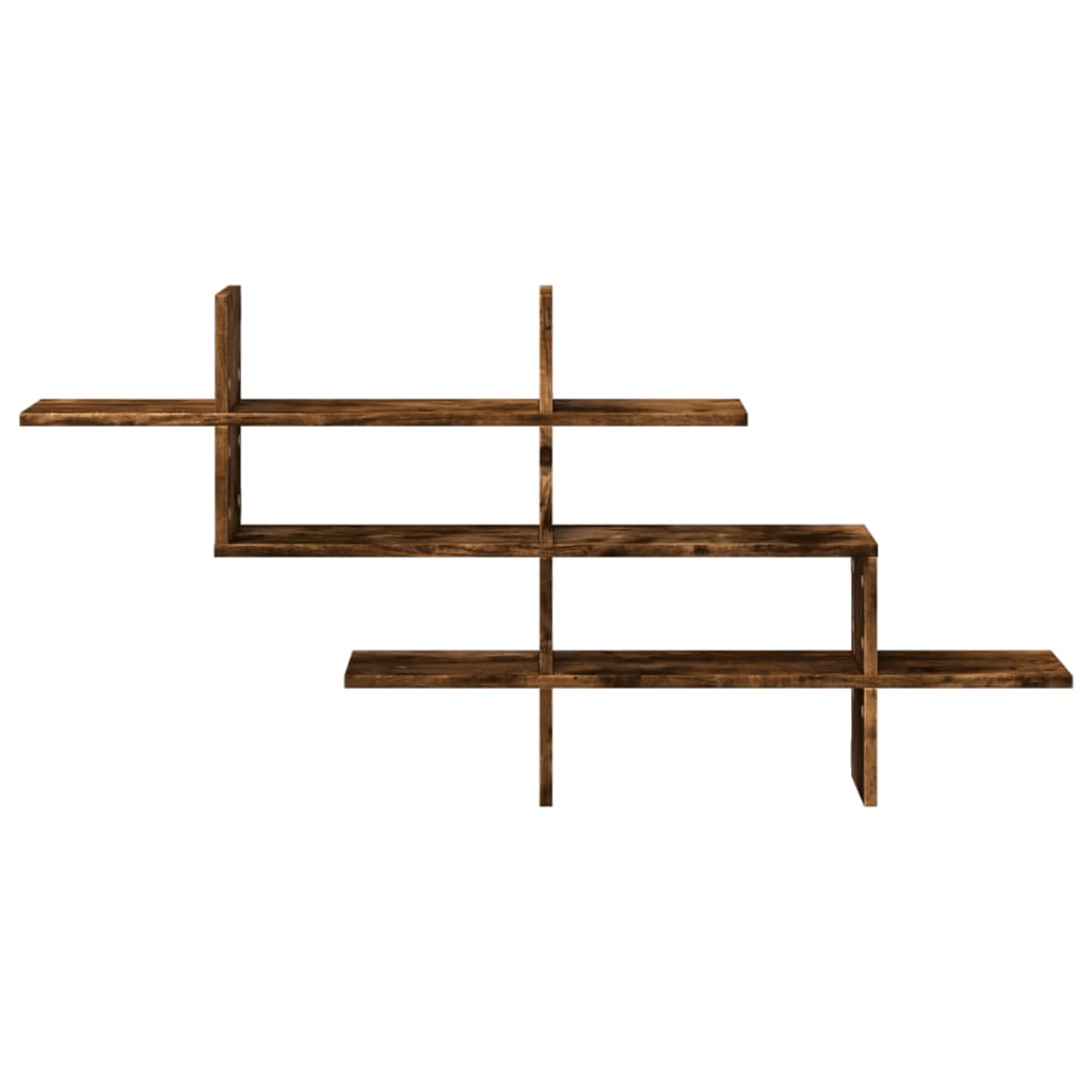 vidaXL Ραφιέρα Τοίχου Καπνιστή Δρυς 124,5x18x60,5εκ Επεξεργασμένο Ξύλο