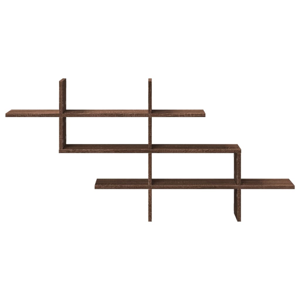 vidaXL Ραφιέρα Τοίχου Καφέ Δρυς 124,5x18x60,5εκ Επεξεργασμένο Ξύλο