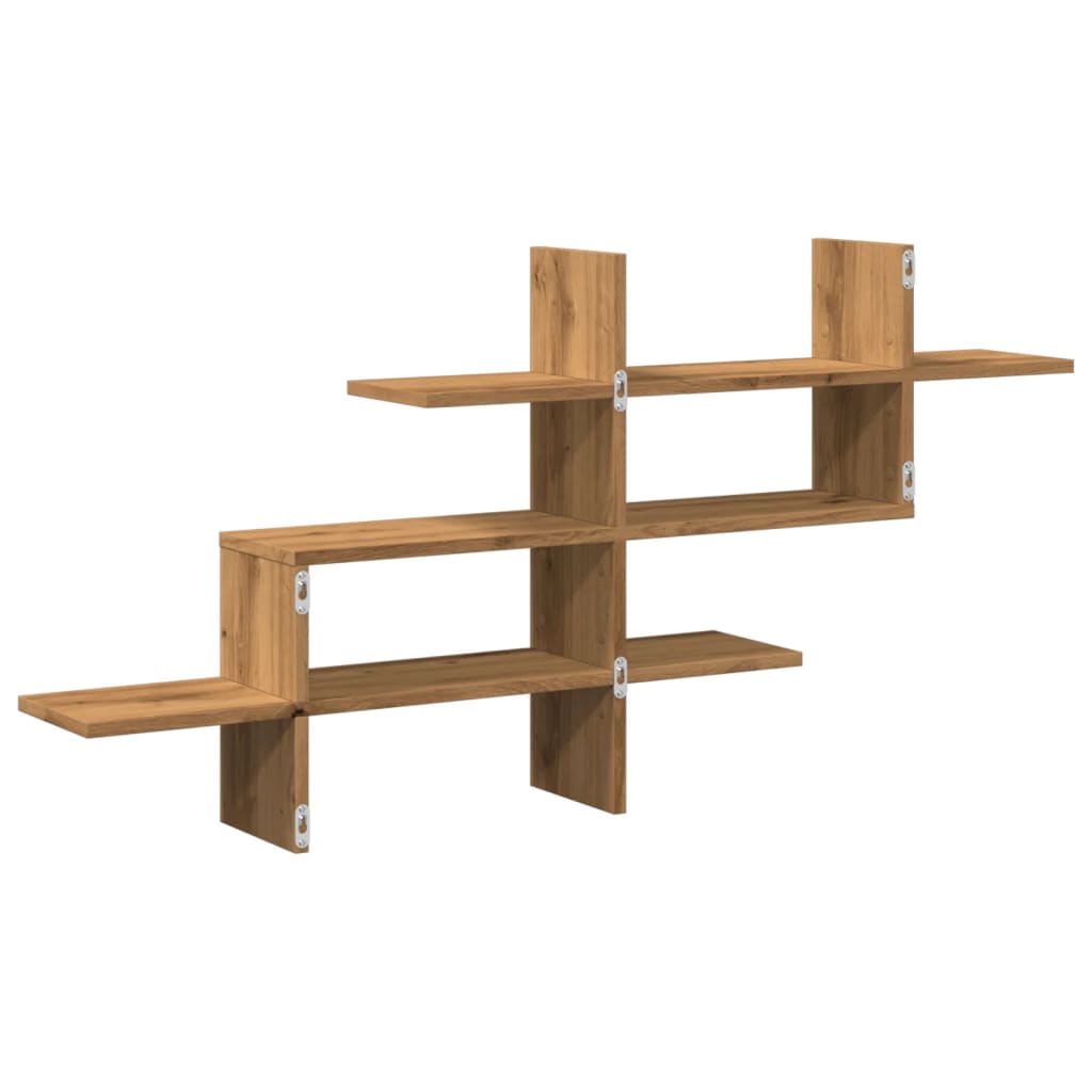 vidaXL Ραφιέρα Τοίχου Αρτισιανή Δρυς 124,5x18x60,5 εκ. Επεξ. Ξύλο