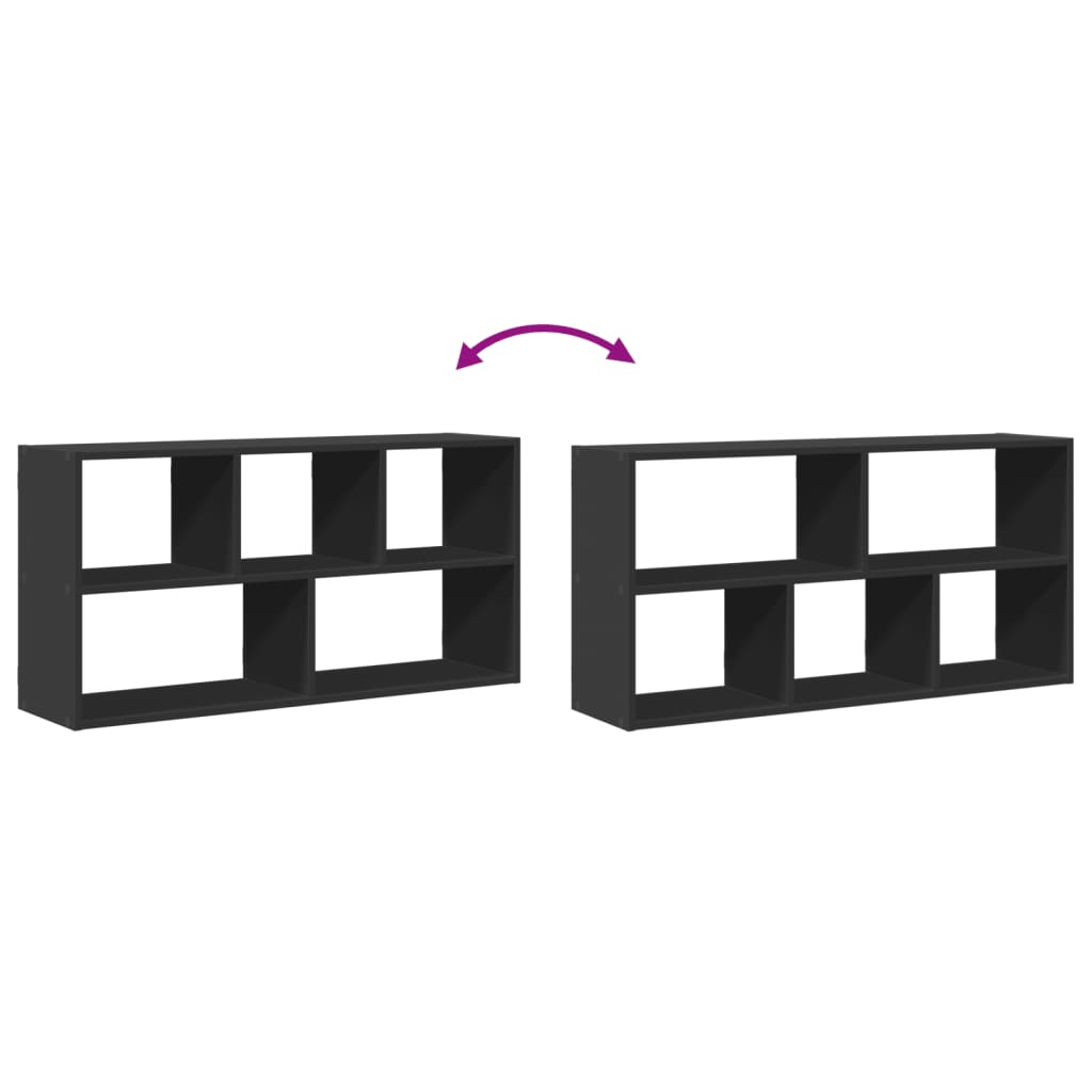 vidaXL Ράφι Τοίχου Μαύρη 100x25x50 εκ. από Επεξεργασμένο Ξύλο